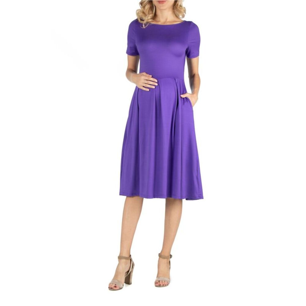 24seven Womens Maternity Solid Midi Dress, NWT